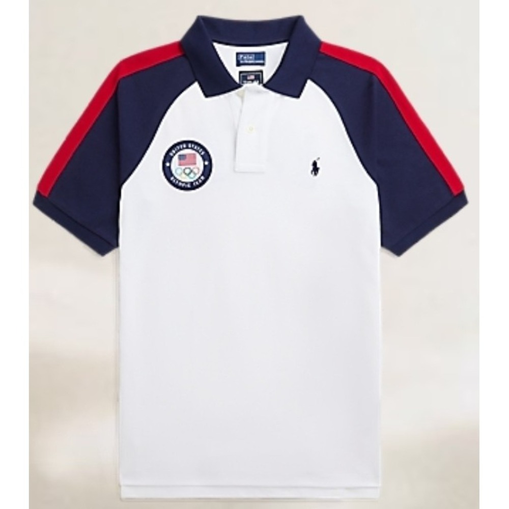 Polo Ralph Lauren Team USA Olympic Cotton Mesh Polo Shirt Boys Youth L 14-16 NWT